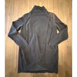 Lululemon Asymmetrical That's A Wrap Wrap Jacket Charcoal Gray Knit Size M